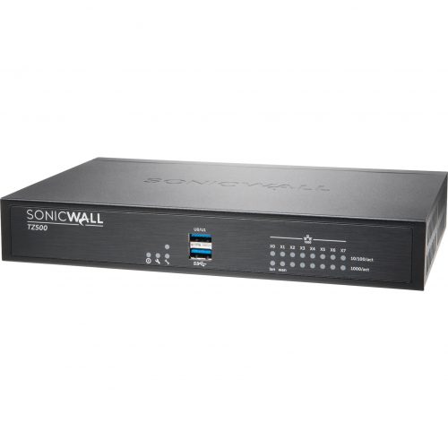 SonicWall  TZ500 GEN5 Firewall Replacement With AGSS 8 Port10/100/1000Base-TGigabit EthernetAES (128-bit), AES (256-bit), DES,… 01-SSC-1361