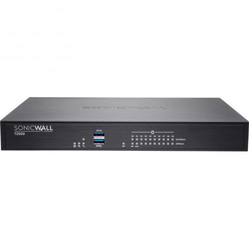 SonicWall  TZ600 GEN5 Firewall Replacement With AGSS 10 Port10/100/1000Base-TGigabit EthernetDES, 3DES, MD5, SHA-1, AES (128-b… 01-SSC-1364