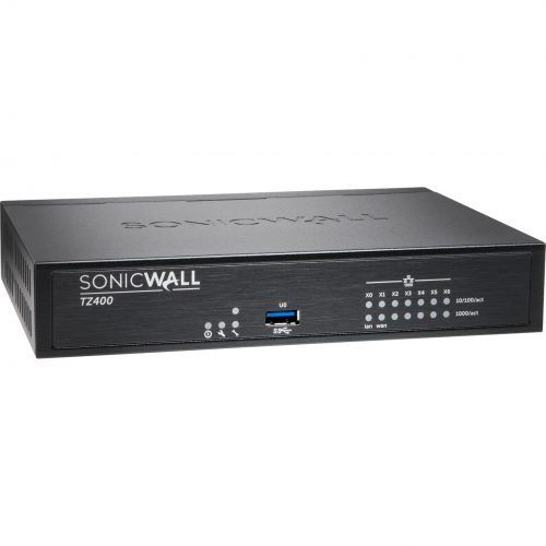 SonicWall  TZ400 Network Security/Firewall Appliance7 Port10/100/1000Base-TGigabit EthernetAES (128-bit), AES (256-bit), DES, MD5… 01-SSC-1740