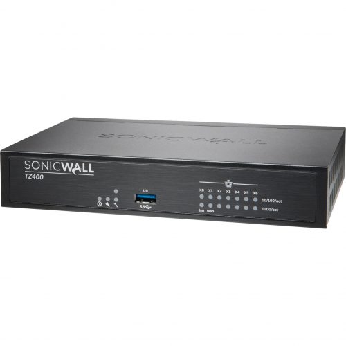 SonicWall  TZ400 Network Security/Firewall Appliance7 Port10/100/1000Base-TGigabit EthernetAES (128-bit), AES (256-bit), DES, MD5… 01-SSC-1741