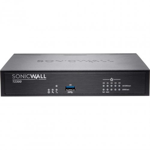 SonicWall  TZ300P Network Security/Firewall Appliance5 Port10/100/1000Base-TGigabit EthernetDES, 3DES, MD5, SHA-1, AES (128-bit),… 02-SSC-0602