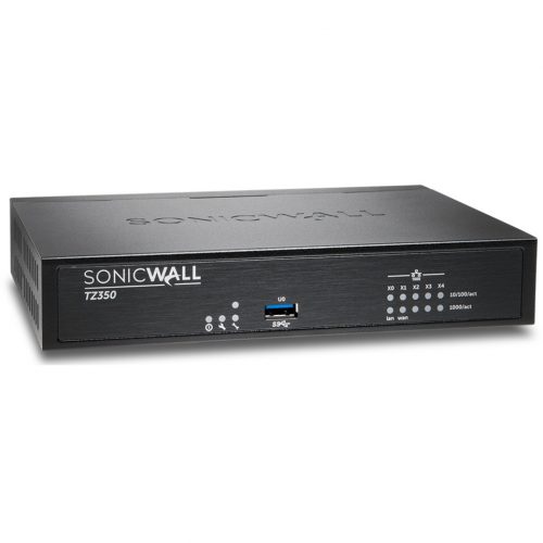 SonicWall  TZ350 Network Security/Firewall Appliance5 Port1000Base-TGigabit EthernetDES, 3DES, MD5, SHA-1, AES (128-bit), AES (19… 02-SSC-0942