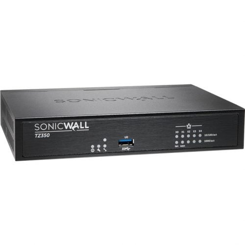 SonicWall  TZ350 Network Security/Firewall Appliance5 Port1000Base-TGigabit EthernetDES, 3DES, MD5, SHA-1, AES (128-bit), AES (19… 02-SSC-0942