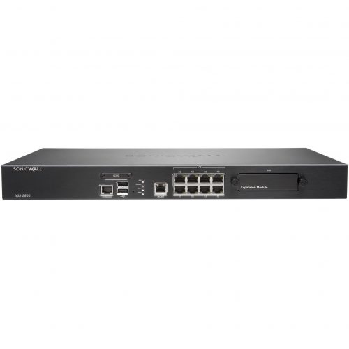 SonicWall  NSA 2600 Network Security/Firewall Appliance8 Port10/100/1000Base-TGigabit EthernetDES, 3DES, AES (128-bit), AES (192-… 02-SSC-1050