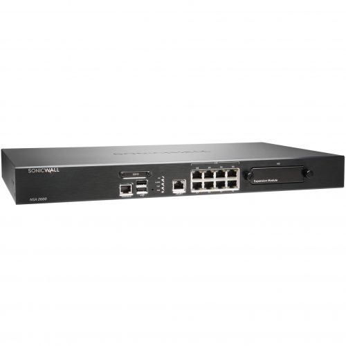 SonicWall  NSA 2600 Network Security/Firewall Appliance8 Port10/100/1000Base-TGigabit EthernetDES, 3DES, AES (128-bit), AES (192-… 02-SSC-1050