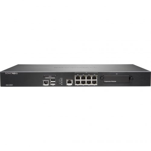 SonicWall  NSA 2600 Network Security/Firewall Appliance8 Port1000Base-TGigabit EthernetDES, AES (256-bit), MD5, AES (192-bit), 3D… 02-SSC-1069