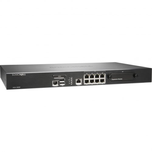 SonicWall  NSA 2600 Network Security/Firewall Appliance8 Port1000Base-TGigabit EthernetDES, AES (256-bit), MD5, AES (192-bit), 3D… 02-SSC-1069