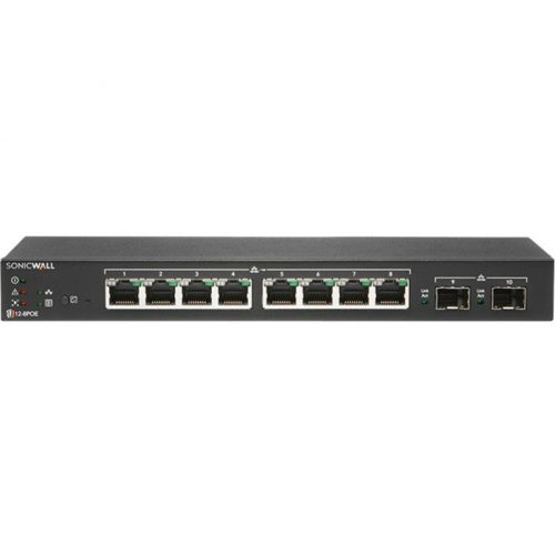 SonicWall  Switch SWS12-8POE10 PortsManageable2 Layer SupportedModular2 SFP Slots73.30 W Power Consumption55 W PoE Budge… 02-SSC-2463