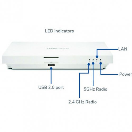 SonicWall  SonicWave 231c IEEE 802.11ac 1.24 Gbit/s Wireless Access Point5 GHz, 2.40 GHzMIMO Technology1 x Network (RJ-45)Ceiling… 02-SSC-2481