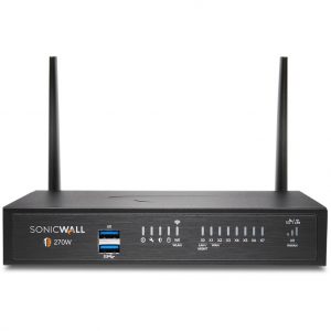 SonicWall  TZ270W Firewall – 8 Port10/100/1000 Base-T Gigabit Ethernet Wireless