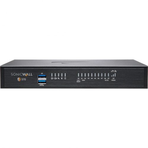 SonicWall  TZ570 Network Security/Firewall Appliance8 Port10/100/1000Base-T5 Gigabit EthernetDES, 3DES, MD5, SHA-1, AES (128-bit)… 02-SSC-2833