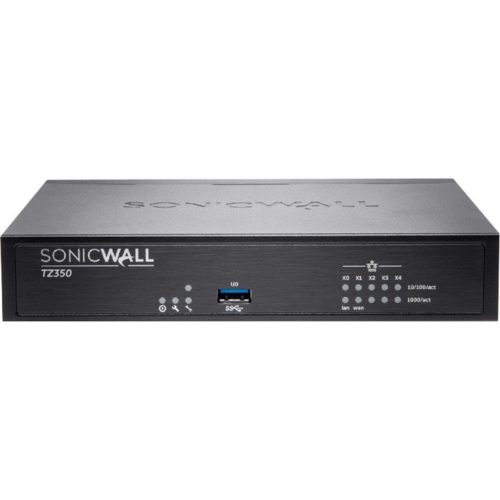 SonicWall  TZ350 Network Security/Firewall Appliance5 Port10/100/1000Base-TGigabit EthernetWireless LAN IEEE 802.11acDES, 3DES… 02-SSC-4464