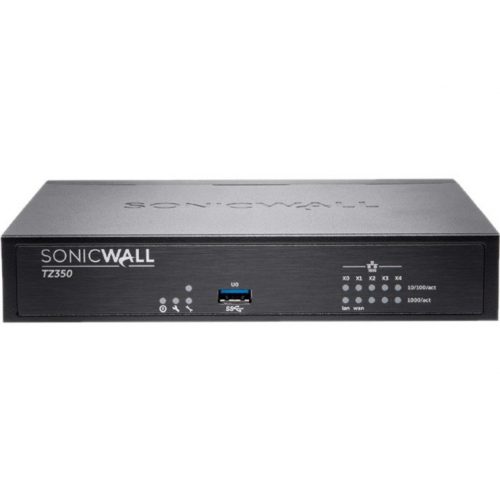 SonicWall  TZ350 Network Security/Firewall Appliance5 Port10/100/1000Base-TGigabit EthernetDES, 3DES, MD5, SHA-1, AES (128-bit),… 02-SSC-5634