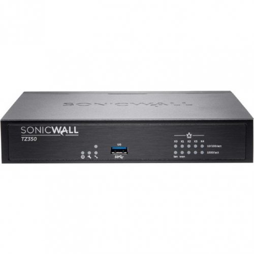 SonicWall  TZ350 Network Security/Firewall Appliance5 Port1000Base-TGigabit EthernetWireless LAN IEEE 802.11acAES (192-bit), A… 02-SSC-5636