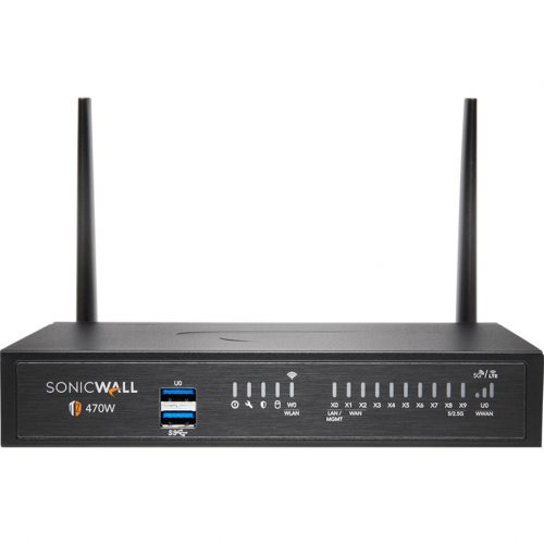 SonicWall  TZ470W Network Security/Firewall Appliance8 Port10/100/1000Base-T2.5 Gigabit EthernetWireless LAN IEEE 802.11acDES,… 02-SSC-6441