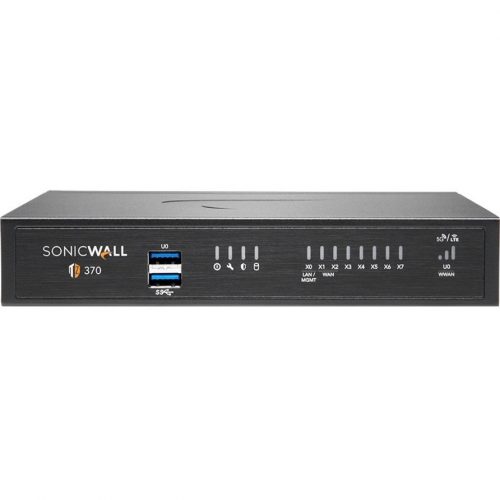 SonicWall  TZ370 Network Security/Firewall Appliance8 Port10/100/1000Base-TGigabit EthernetDES, 3DES, MD5, SHA-1, AES (128-bit),… 02-SSC-6444