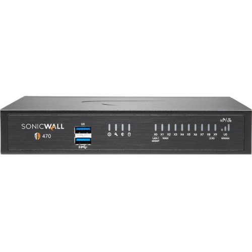 SonicWall  TZ470 Network Security/Firewall Appliance8 Port10/100/1000Base-T2.5 Gigabit EthernetDES, 3DES, MD5, SHA-1, AES (128-bi… 02-SSC-6792