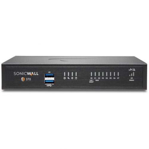 SonicWall  TZ370 Network Security/Firewall Appliance8 Port10/100/1000Base-TGigabit EthernetDES, 3DES, MD5, SHA-1, AES (128-bit),… 02-SSC-6817