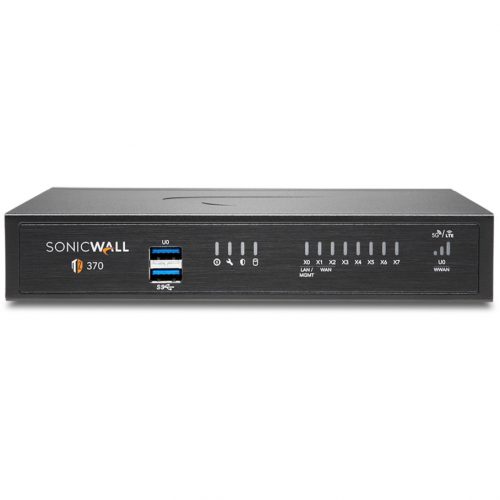 SonicWall  TZ370 Network Security/Firewall Appliance8 Port10/100/1000Base-TGigabit EthernetDES, 3DES, MD5, SHA-1, AES (128-bit),… 02-SSC-6819