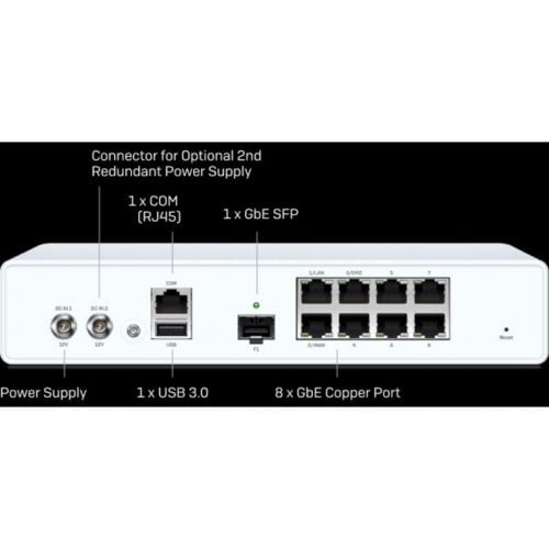 Sophos  XGS 107 Network Security/Firewall Appliance8 Port10/100/1000Base-T, 1000Base-XGigabit Ethernet8 x RJ-45 Xstream Pr… IA1Z3CSUS
