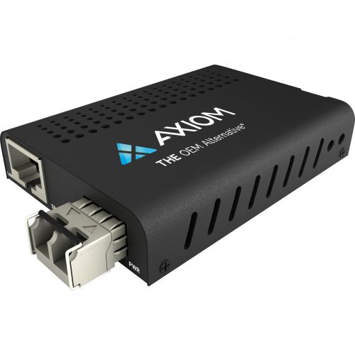 AXIOM NETWORK ADAPTERS  Mini 10Gbs RJ45 to 10GBASE-SR Media ConverterMMF, LC, 400m, 850nm1 x LC PortsDuplexLC PortMulti-mode10 Gigabit Ethern… MC10-M8L04-AX