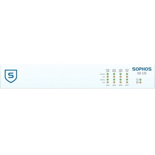Sophos  SG 125 Network Security/Firewall Appliance8 Port1000Base-TGigabit Ethernet8 x RJ-451UDesktop, Rack-mountable SP1C13SUPK