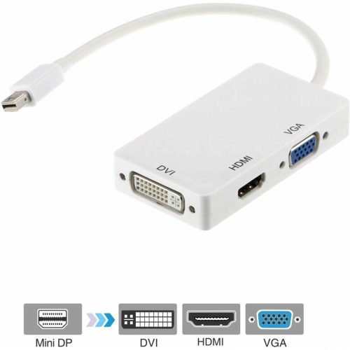 Axiom Memory Solutions  3-in-1 Mini DisplayPort to HDMI, VGA and DVI Video AdapterDVI/HDMI/Mini DisplayPort/VGA A/V Cable for Audio Device, Video Device,… 3N1MDP2HVD-AX