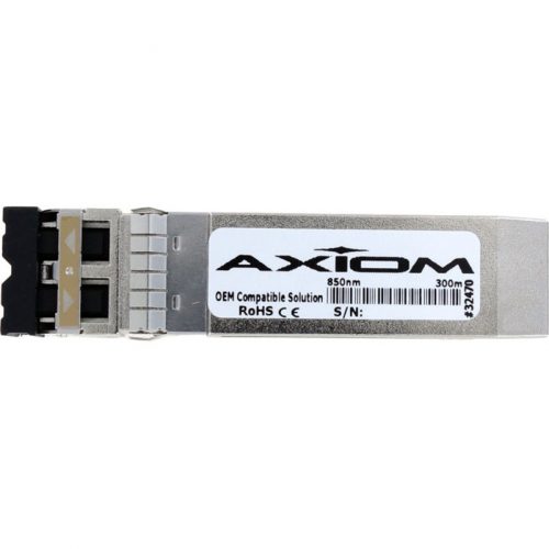 Axiom Memory Solutions  10GBASE-SR SFP+ Transceiver for IBM45W2411For Data Networking1 x 10GBase-SR1.25 GB/s 10 Gigabit Ethernet10 Gbit/s 45W2411-AX