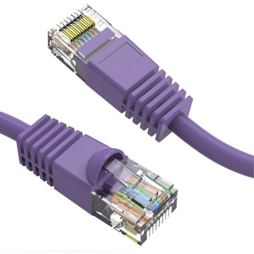 Axiom Memory Solutions  18-INCH CAT6 UTP 550mhz Patch Cable Snagless Molded Boot (Purple)1.50 ft Category 6 Network Cable for Media Converter, Router, Sw… C6MB-P18IN-AX
