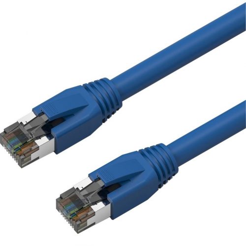 Axiom Memory Solutions  10FT CAT8 2000mhz S/FTP Shielded Patch Cable Snagless Boot (Blue)10 ft Category 8 Network Cable for Network DeviceFirst End:… C8SBSFTP-B10-AX