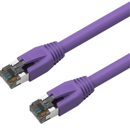 Axiom Memory Solutions  1FT CAT8 2000mhz S/FTP Shielded Patch Cable Snagless Boot (Purple)1 ft Category 8 Network Cable for Network DeviceFirst End:… C8SBSFTP-P1-AX