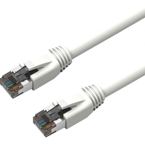 Axiom Memory Solutions  1FT CAT8 2000mhz S/FTP Shielded Patch Cable Snagless Boot (White)1 ft Category 8 Network Cable for Network DeviceFirst End: R… C8SBSFTP-W1-AX