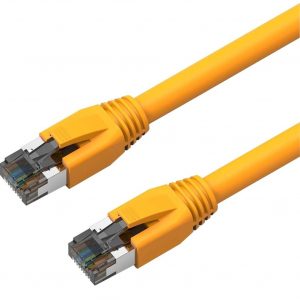 Axiom Memory Solutions  1FT CAT8 2000mhz S/FTP Shielded Patch Cable Snagless Boot (Yellow)1 ft Category 8 Network Cable for Network DeviceFirst End:… C8SBSFTP-Y1-AX
