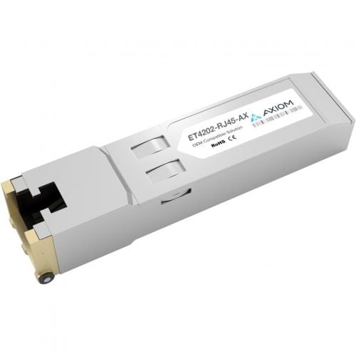 Axiom Memory Solutions  1000Base-T SFP Transceiver for Edge-CoreET4202-RJ45(SGMII Type)For Data Networking1 x RJ-45 1000Base-T LANTwisted PairG… ET4202-RJ45-AX