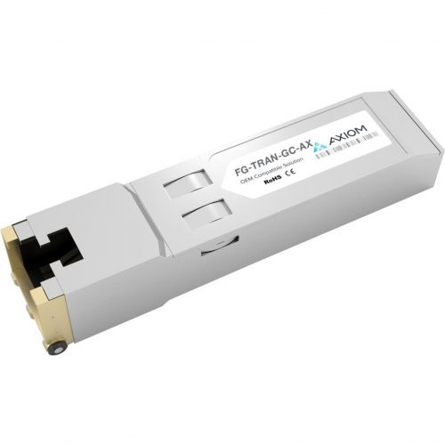 Axiom Memory Solutions  1000BASE-T SFP Transceiver for FortinetFG-TRAN-GCFor Data Networking1 x 1000Base-TCopper128 MB/s Gigabit Ethernet1 Gb… FG-TRAN-GC-AX