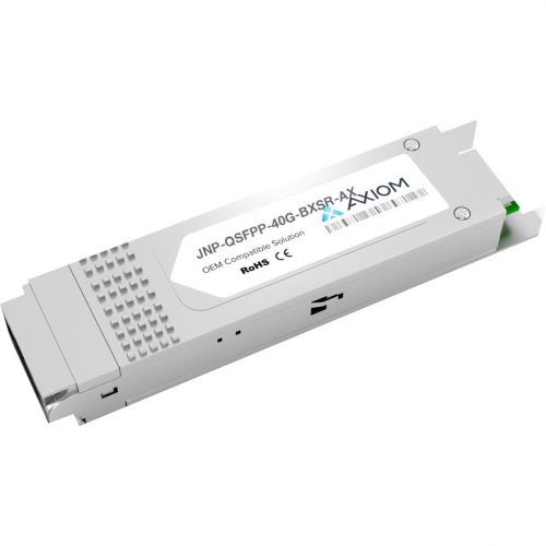 Axiom Memory Solutions  40GBASE-SR-BiDi QSFP+ Transceiver for JuniperJNP-QSFPP-40G-BXSR100% Juniper Compatible 40GBASE-SR-BiDi QSFP+ JNP-QSFPP-40G-BXSR-AX