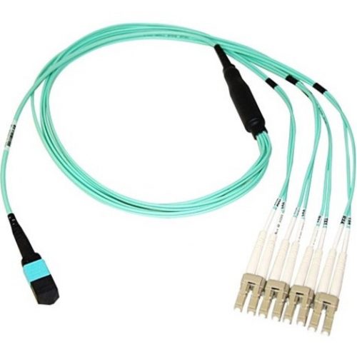 Axiom Memory Solutions  MPO Female to 4 LC Multimode OM4 50/125 Fiber Optic Breakout Cable30m98.43 ft Fiber Optic Network Cable for Network Device -… MP8LCOM4R30M-AX
