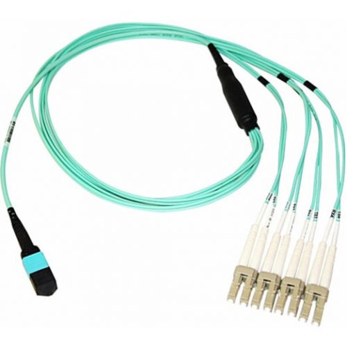 Axiom Memory Solutions  MPO Female to 4 LC Multimode OM4 50/125 Fiber Optic Breakout Cable30m98.43 ft Fiber Optic Network Cable for Network Device -… MP8LCOM4R30M-AX
