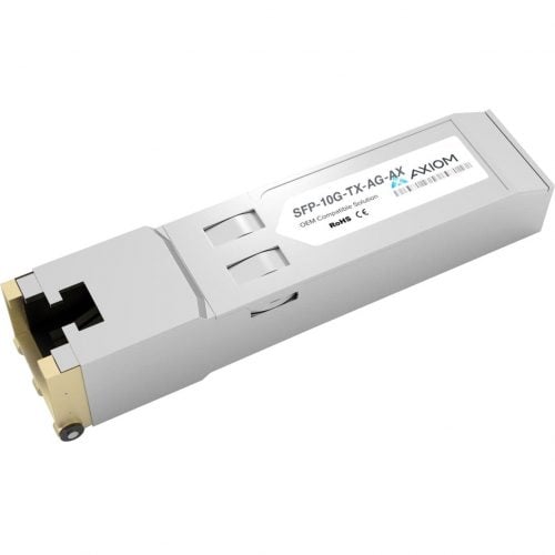Axiom Memory Solutions  10GBASE-T SFP+ Transceiver for AvagoSFP-10G-TX-AGFor Optical Network, Data Networking1 x 10GBase-T NetworkOptical Fib… SFP-10G-TX-AG-AX