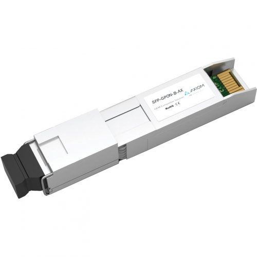 Axiom Memory Solutions  2.4Gbs/1.2Gbs SFP GPON OLT B+ Transceiver for CiscoSFP-GPON-B=For Optical Network, Data Networking1 x NetworkOptical Fib… SFP-GPON-B-AX