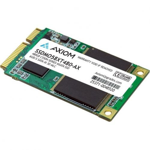 Axiom Memory Solutions  480GB C550n Series mSATA SSD 6Gb/s SATA-III550 MB/s Maximum Read Transfer Rate Warranty SSDMO58XT480-AX