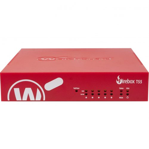 WatchGuard  Firebox T55 Network Security/Firewall Appliance5 Port10/100/1000Base-TGigabit EthernetRSA, DES, SHA-2, AES (128-bit),… WGT55033-US