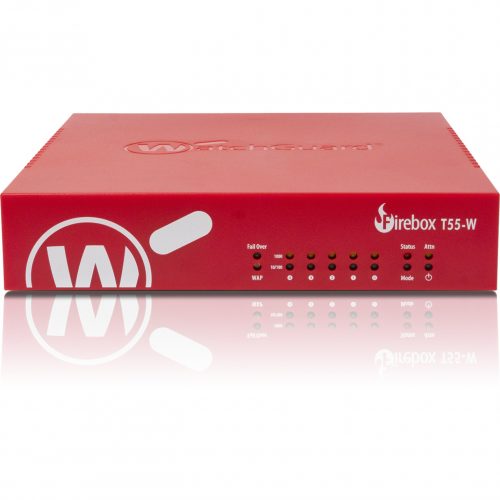 WatchGuard  Firebox T55-W Network Security/Firewall Appliance5 Port10/100/1000Base-TGigabit EthernetWireless LAN IEEE 802.11ac -… WGT56003-WW