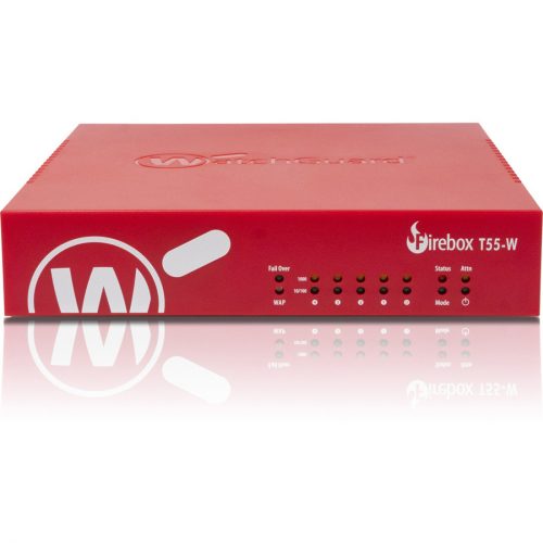 WatchGuard  Firebox T55-W Network Security/Firewall Appliance5 Port10/100/1000Base-TGigabit EthernetWireless LAN IEEE 802.11ac -… WGT56643-US