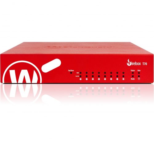 WatchGuard  Firebox T70 with 1-yr Basic Security Suite (US)8 Port10/100/1000Base-TGigabit EthernetRSA, DES, AES (256-bit), SHA-2,… WGT70031-US