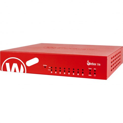 WatchGuard Trade up to  Firebox T70 with 3-yr Basic Security Suite (US)8 Port10/100/1000Base-TGigabit EthernetRSA, DES, AES (256-… WGT70063-US