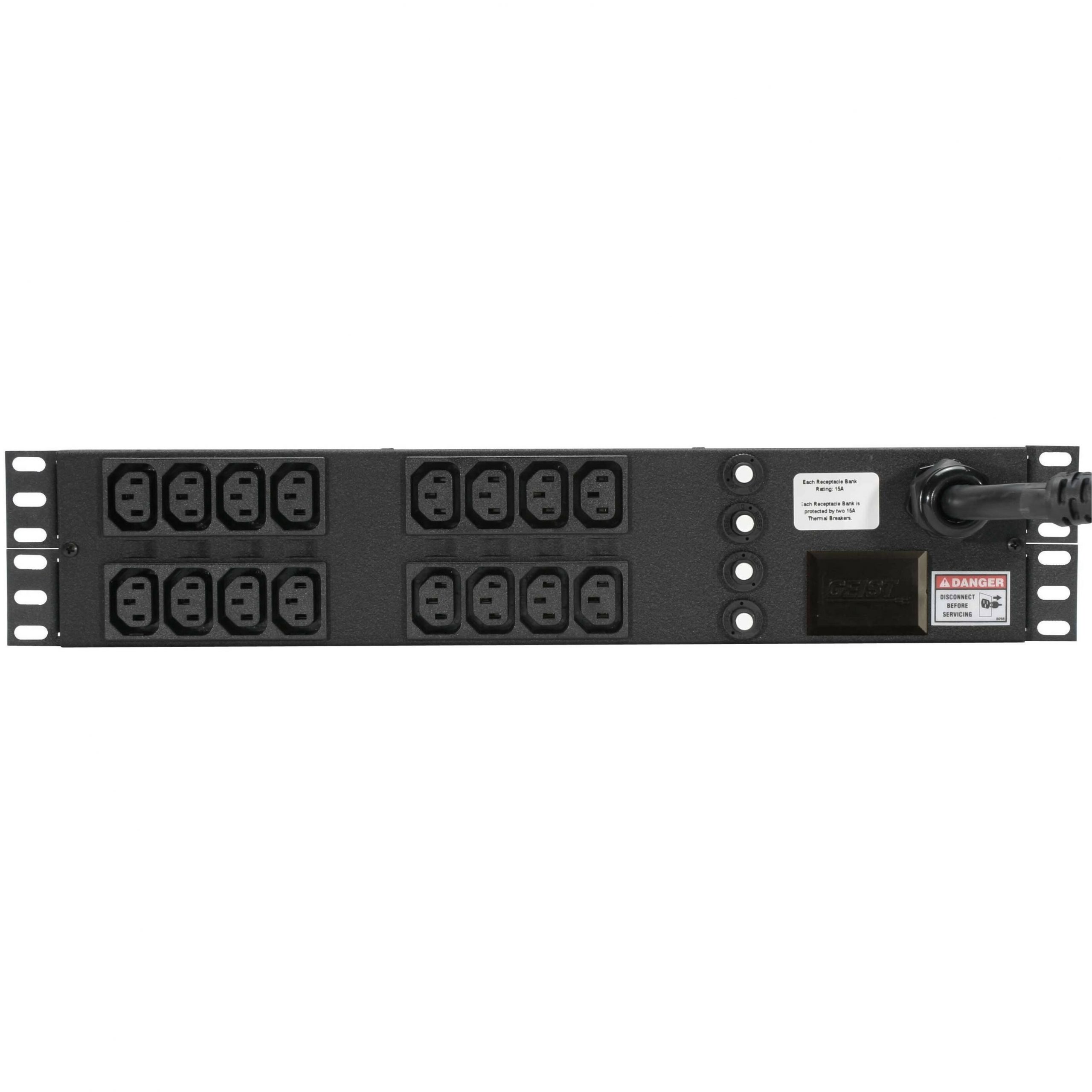 Vertiv Geist 2VRELN160-103C13TL6 16-Outlets PDUBasicNEMA L6-30P6 x IEC 60320 C13230 V AC2UHorizontalRack-mountable 38129