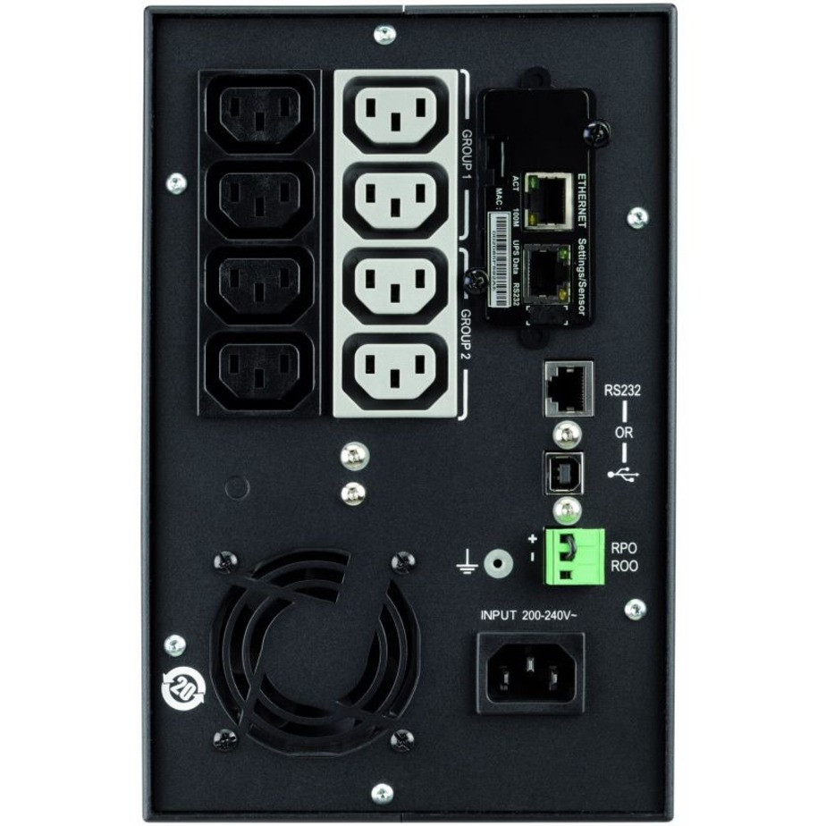 Eaton 5P UPS, 1550 VA, 1100 W, C14 input, Outputs: (8) C13, 230V, true sine wave, network card optional Tower UPSTower UPS4 Minute Stand-b… 5P1550G