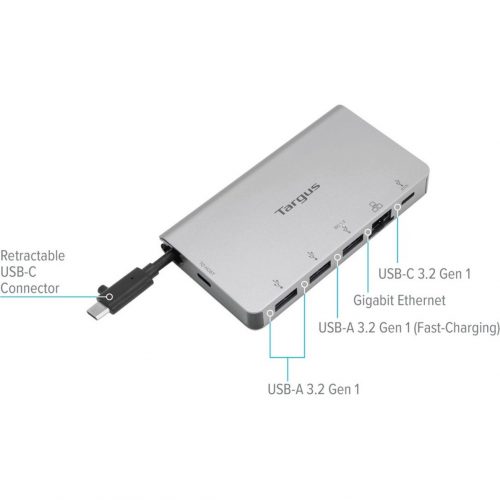 Targus USB-C Ethernet Adapter with 3x USB-A Ports and 1x USB-C Port with 100W PD Pass-ThruUSB Type C640 MB/s Data Transfer Rate1 Port1… ACA951USZ