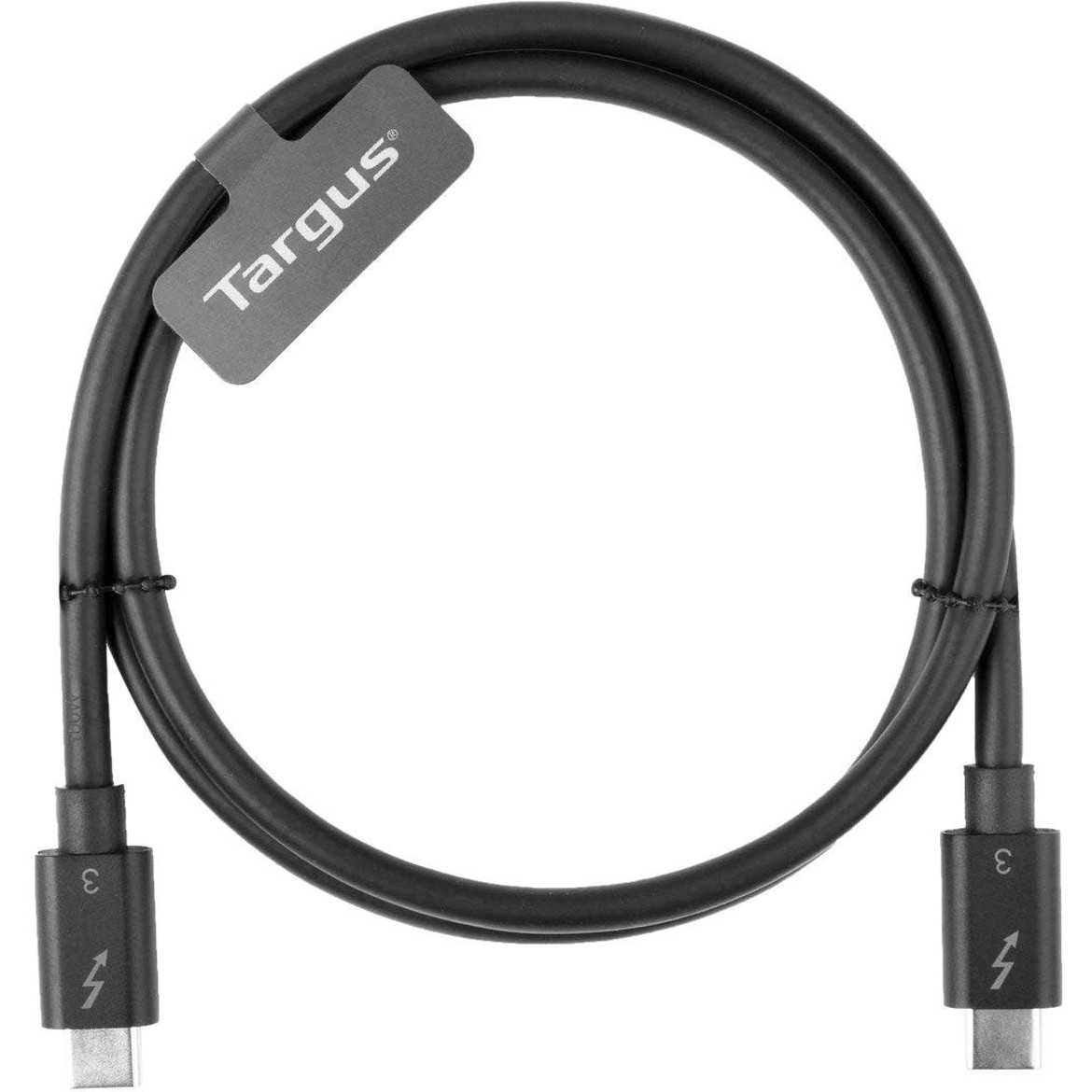 Targus 0.8M USB-C Male to USB-C Male Thunderbolt 3 40Gbps Cable2.62 ft Thunderbolt 3 Data Transfer Cable for Docking Station, Peripheral D… ACC1128GLX